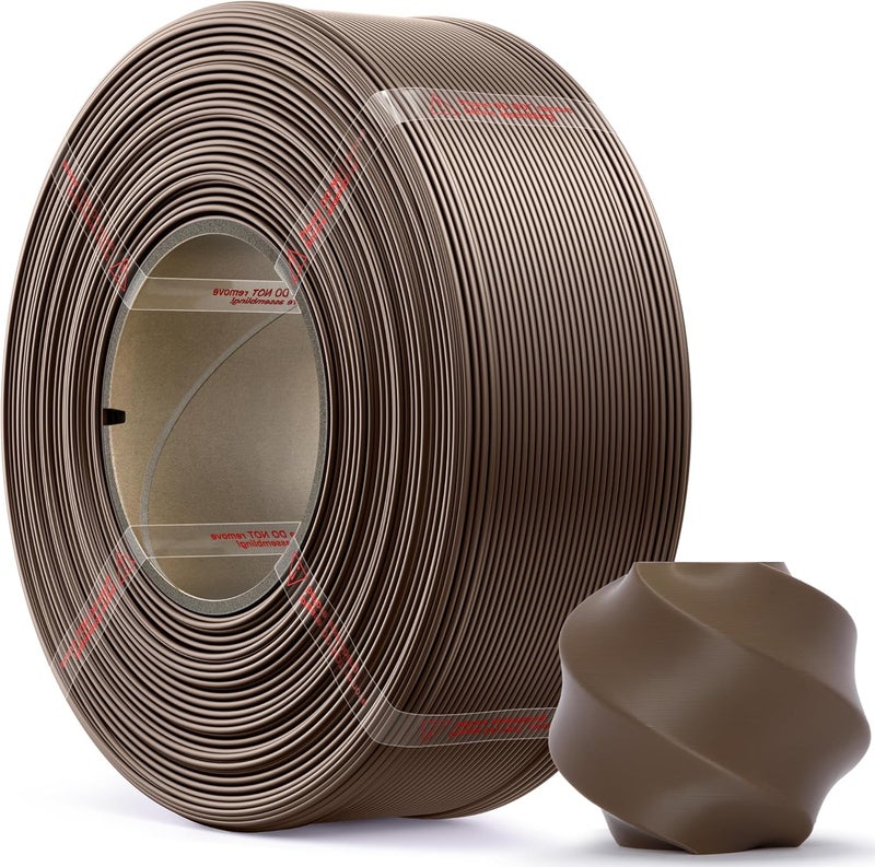 MarsWork PLA Basic, Pre-Dried Refill Filament 1kg (2.2lbs) for Reusable Spools, 1.75mm Spool-Less 3D Printing Filament, Compatible with Bambu Lab 3D Printers – Cocoa Brown - Image 1